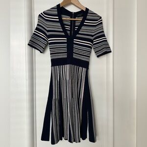 Elegant Striped Black and White Dress